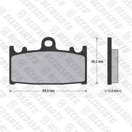 Kit Pastiglie Freno Accossato Per Moto, Mescola Made In Italy, codice AGPP229