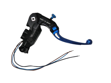 Pompa Freno Ready To Brake Accossato PRS 16x17-18-19 Con Leva Snodata Colorata (Pomello+Leva) - Opzioni leva: RST, Supporto specchio: M8, Vaschetta in Alluminio Integrata: - N/A