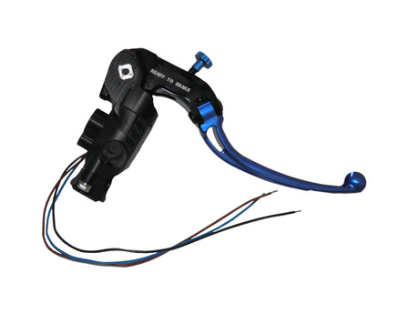 Pompa Freno Ready To Brake Accossato PRS 16x17-18-19 Con Leva Snodata Colorata (Pomello+Leva) - Opzioni leva: RST, Supporto specchio: - N/A, Vaschetta in Alluminio Integrata: - N/A