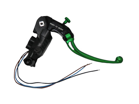 Pompa Freno Ready To Brake Accossato PRS 16x17-18-19 Con Leva Snodata Colorata (Pomello+Leva) - Opzioni leva: RST, Supporto specchio: M10, Vaschetta in Alluminio Integrata: - N/A