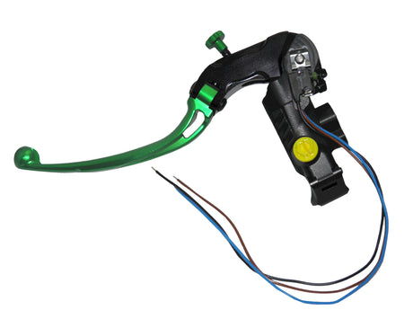 Pompa Freno Ready To Brake Accossato PRS 16x17-18-19 Con Leva Snodata Colorata (Pomello+Leva) - Opzioni leva: RST, Supporto specchio: M10, Vaschetta in Alluminio Integrata: - N/A