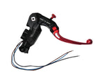 Pompa Freno Ready To Brake Accossato PRS 16x17-18-19 Con Leva Snodata Colorata (Pomello+Leva) - Supporto specchio: M10, Vaschetta in Alluminio Integrata: - N/A