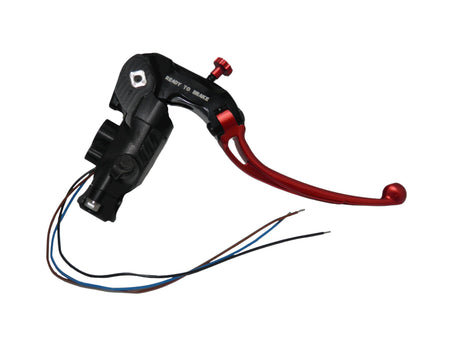 Pompa Freno Ready To Brake Accossato PRS 16x17-18-19 Con Leva Snodata Colorata (Pomello+Leva) - Opzioni leva: RST, Supporto specchio: - N/A, Vaschetta in Alluminio Integrata: - N/A