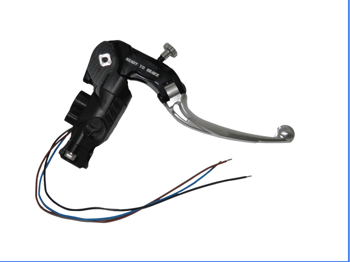 Pompa Freno Ready To Brake Accossato PRS 16x17-18-19 Con Leva Snodata Colorata (Pomello+Leva) - Supporto specchio: - N/A, Vaschetta in Alluminio Integrata: - N/A