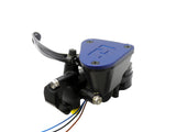Pompa Frizione Ready To Brake Accossato 16x16 Con Leva Snodata Colorata (Pomello+Leva) - Supporto specchio: M10, Vaschetta in Alluminio Integrata: Blu