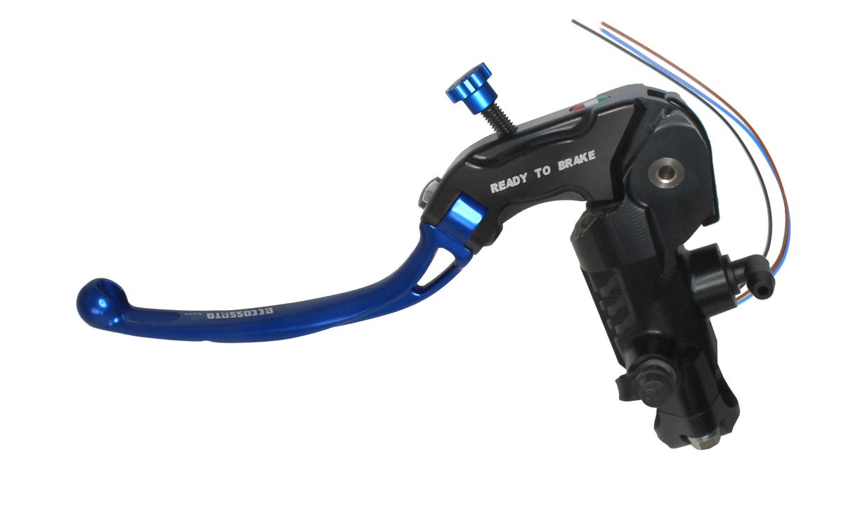 Pompa Frizione Ready To Brake Accossato 16x16 Con Leva Snodata Colorata (Pomello+Leva) - Supporto specchio: - N/A, Vaschetta in Alluminio Integrata: - N/A