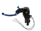 Pompa Frizione Ready To Brake Accossato 16x16 Con Leva Snodata Colorata (Pomello+Leva) - Supporto specchio: M8, Vaschetta in Alluminio Integrata: - N/A