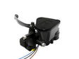 Pompa Frizione Ready To Brake Accossato 16x16 Con Leva Snodata Colorata (Pomello+Leva) - Supporto specchio: M10, Vaschetta in Alluminio Integrata: Nera