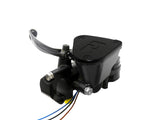 Pompa Frizione Ready To Brake Accossato 16x16 Con Leva Snodata Colorata (Pomello+Leva) - Supporto specchio: M10, Vaschetta in Alluminio Integrata: Nera