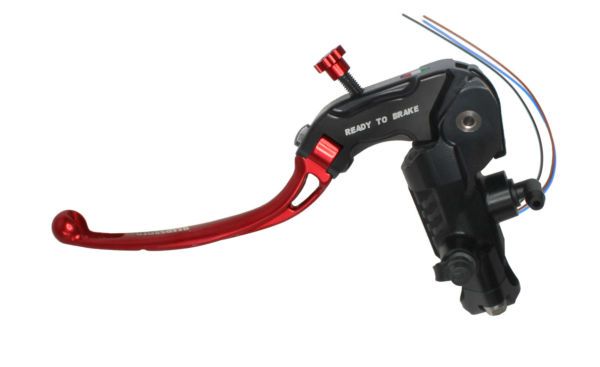 Pompa Frizione Ready To Brake Accossato 16x16 Con Leva Snodata Colorata (Pomello+Leva) - Supporto specchio: - N/A, Vaschetta in Alluminio Integrata: - N/A