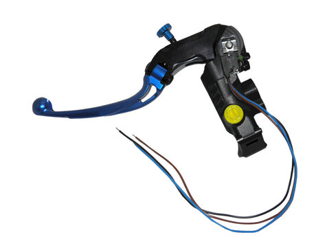 Pompa Freno Ready To Brake Accossato PRS 17x17-18-19 Con Leva Snodata Colorata (Pomello+Leva) - Opzioni leva: RST, Supporto specchio: M8, Vaschetta in Alluminio Integrata: - N/A