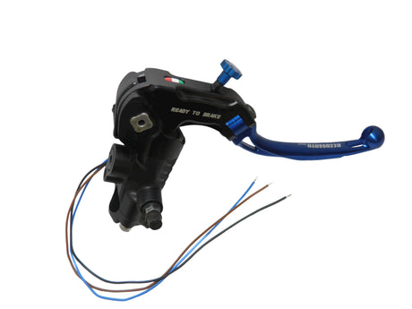 Pompa Freno Ready To Brake Accossato PRS 17x17-18-19 Con Leva Snodata Colorata (Pomello+Leva) - Opzioni leva: RST, Supporto specchio: - N/A, Vaschetta in Alluminio Integrata: - N/A