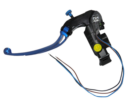 Pompa Freno Ready To Brake Accossato PRS 17x17-18-19 Con Leva Snodata Colorata (Pomello+Leva) - Opzioni leva: RST, Supporto specchio: M10, Vaschetta in Alluminio Integrata: - N/A