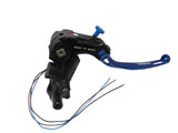 Pompa Freno Ready To Brake Accossato PRS 17x17-18-19 Con Leva Snodata Colorata (Pomello+Leva) - Opzioni leva: RST, Supporto specchio: M8, Vaschetta in Alluminio Integrata: - N/A