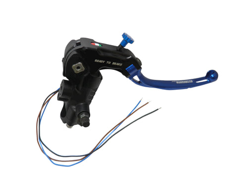 Pompa Freno Ready To Brake Accossato PRS 17x17-18-19 Con Leva Snodata Colorata (Pomello+Leva) - Opzioni leva: RST, Supporto specchio: - N/A, Vaschetta in Alluminio Integrata: - N/A