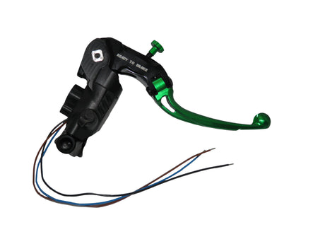 Pompa Freno Ready To Brake Accossato PRS 17x17-18-19 Con Leva Snodata Colorata (Pomello+Leva) - Opzioni leva: RST, Supporto specchio: M8, Vaschetta in Alluminio Integrata: - N/A