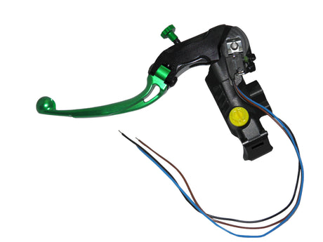 Pompa Freno Ready To Brake Accossato PRS 17x17-18-19 Con Leva Snodata Colorata (Pomello+Leva) - Opzioni leva: RST, Supporto specchio: M8, Vaschetta in Alluminio Integrata: - N/A