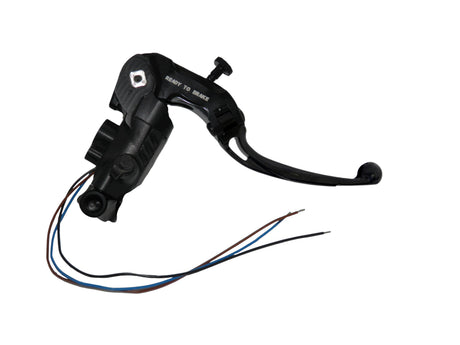 Pompa Freno Ready To Brake Accossato PRS 17x17-18-19 Con Leva Snodata Colorata (Pomello+Leva) - Opzioni leva: RST, Supporto specchio: M8, Vaschetta in Alluminio Integrata: - N/A