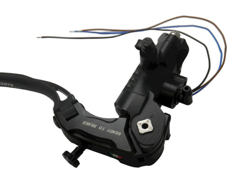 Pompa Freno Ready To Brake Accossato PRS 17x17-18-19 Con Leva Snodata Colorata (Pomello+Leva) - Opzioni leva: RST, Supporto specchio: - N/A, Vaschetta in Alluminio Integrata: - N/A