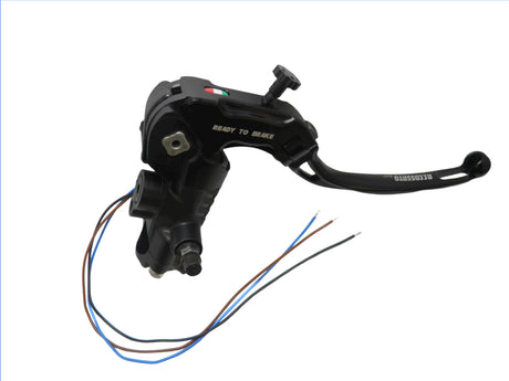 Pompa Freno Ready To Brake Accossato PRS 17x17-18-19 Con Leva Snodata Colorata (Pomello+Leva) - Opzioni leva: RST, Supporto specchio: - N/A, Vaschetta in Alluminio Integrata: - N/A