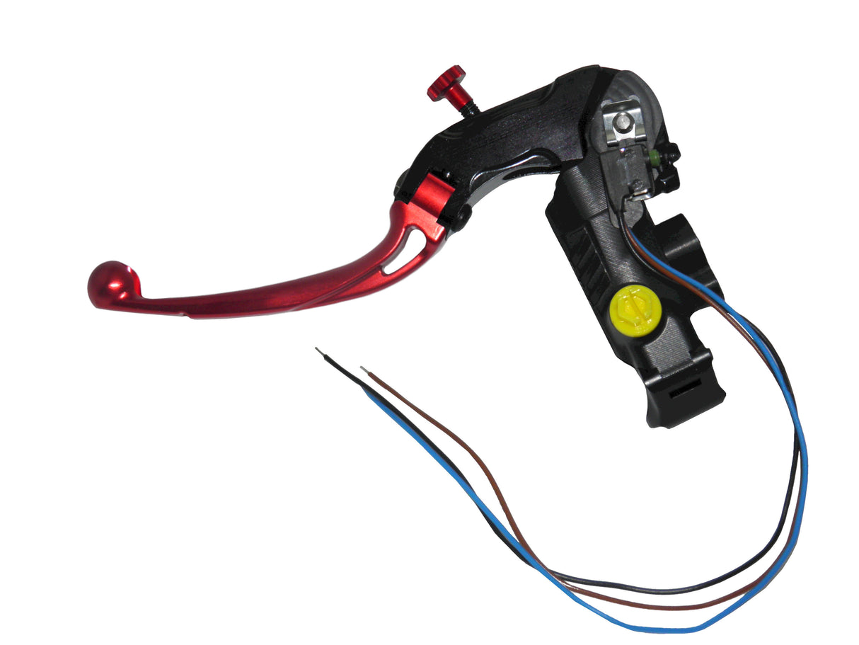 Pompa Freno Ready To Brake Accossato PRS 17x17-18-19 Con Leva Snodata Colorata (Pomello+Leva) - Opzioni leva: RST, Supporto specchio: M10, Vaschetta in Alluminio Integrata: - N/A