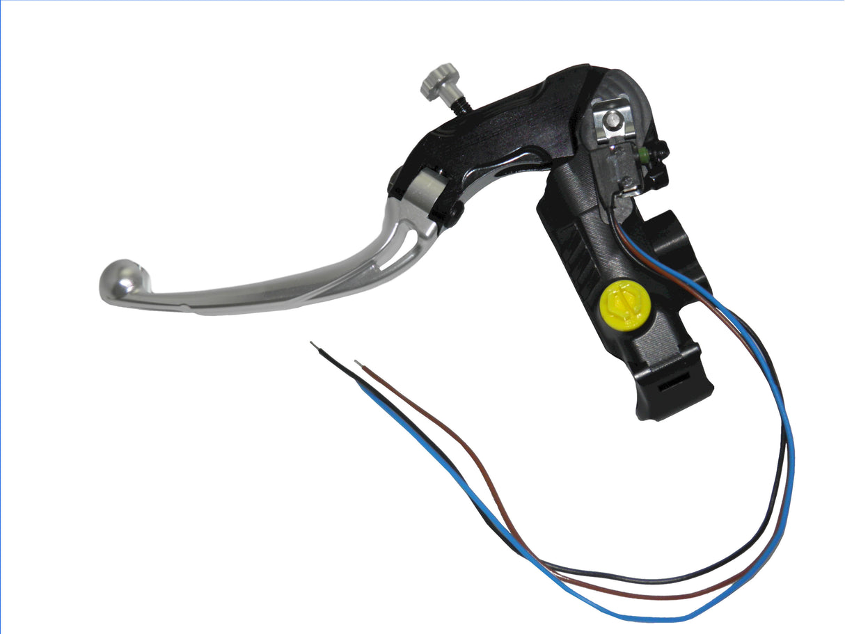 Pompa Freno Ready To Brake Accossato PRS 17x17-18-19 Con Leva Snodata Colorata (Pomello+Leva) - Opzioni leva: RST, Supporto specchio: M8, Vaschetta in Alluminio Integrata: - N/A
