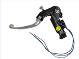 Pompa Freno Ready To Brake Accossato PRS 17x17-18-19 Con Leva Snodata Colorata (Pomello+Leva) - Opzioni leva: RST, Supporto specchio: M8, Vaschetta in Alluminio Integrata: - N/A