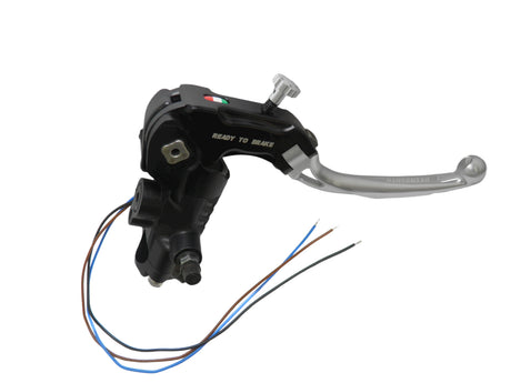 Pompa Freno Ready To Brake Accossato PRS 17x17-18-19 Con Leva Snodata Colorata (Pomello+Leva) - Opzioni leva: RST, Supporto specchio: - N/A, Vaschetta in Alluminio Integrata: - N/A