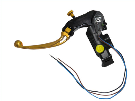 Pompa Freno Ready To Brake Accossato PRS 17x17-18-19 Con Leva Snodata Colorata (Pomello+Leva) - Opzioni leva: RST, Supporto specchio: M10, Vaschetta in Alluminio Integrata: - N/A
