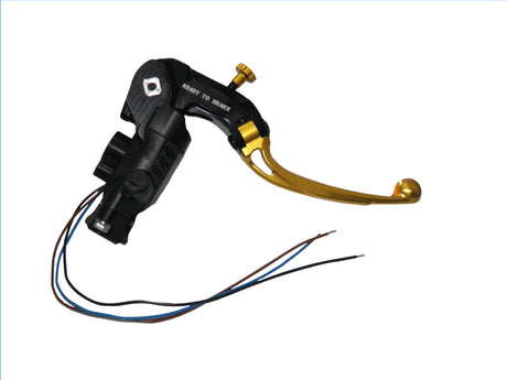 Pompa Freno Ready To Brake Accossato PRS 17x17-18-19 Con Leva Snodata Colorata (Pomello+Leva) - Opzioni leva: RST, Supporto specchio: - N/A, Vaschetta in Alluminio Integrata: - N/A
