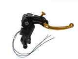 Pompa Freno Ready To Brake Accossato PRS 17x17-18-19 Con Leva Snodata Colorata (Pomello+Leva) - Opzioni leva: RST, Supporto specchio: M8, Vaschetta in Alluminio Integrata: - N/A