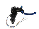 Pompa Freno Ready To Brake Accossato PRS 15x17-18-19 Con Leva Snodata Colorata (Pomello+Leva) - Opzioni leva: RST, Supporto specchio: M10, Vaschetta in Alluminio Integrata: - N/A