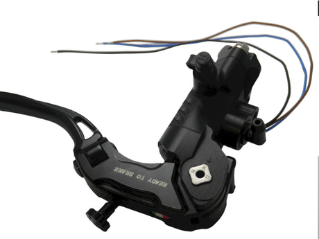 Pompa Freno Ready To Brake Accossato PRS 15x17-18-19 Con Leva Snodata Colorata (Pomello+Leva) - Opzioni leva: RST, Supporto specchio: - N/A, Vaschetta in Alluminio Integrata: - N/A