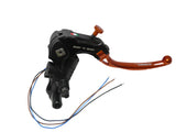 Pompa Freno Ready To Brake Accossato PRS 15x17-18-19 Con Leva Snodata Colorata (Pomello+Leva) - Opzioni leva: RST, Supporto specchio: M8, Vaschetta in Alluminio Integrata: - N/A