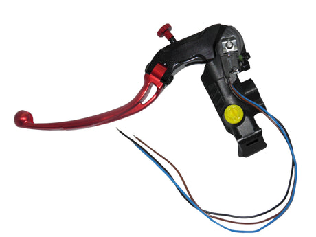 Pompa Freno Ready To Brake Accossato PRS 15x17-18-19 Con Leva Snodata Colorata (Pomello+Leva) - Opzioni leva: RST, Supporto specchio: M8, Vaschetta in Alluminio Integrata: - N/A