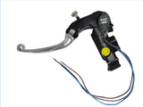 Pompa Freno Ready To Brake Accossato PRS 15x17-18-19 Con Leva Snodata Colorata (Pomello+Leva) - Opzioni leva: RST, Supporto specchio: M10, Vaschetta in Alluminio Integrata: - N/A