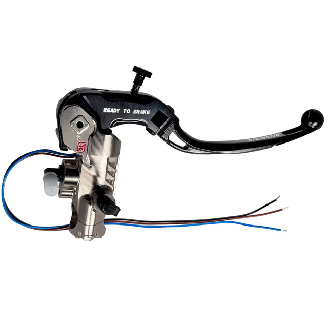 Pompa Freno Ready To Brake Accossato PRS 19x17-18-19 Con Leva Snodata Colorata (Pomello+Leva)  Per Manubri da 1 pollice - Opzioni leva: RST, Supporto specchio: - N/A, Vaschetta in Alluminio Integrata: - N/A