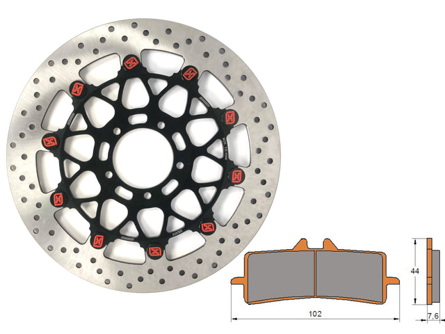 Kit Dischi Freno Flottanti Anteriori Accossato Linea Elite per Moto DK053 + Pastiglie freno AGPA106