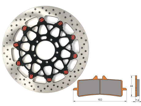 Kit Dischi Freno Flottanti Anteriori Accossato Linea Elite per Moto DK053 + Pastiglie freno AGPA106