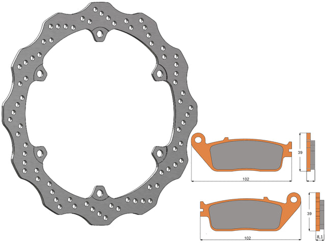 Kit Dischi Freno Flottanti Anteriori Accossato Linea Elite per Moto DK230 + Pastiglie freno AGPA72
