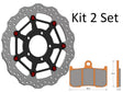 Kit Dischi Freno Flottanti Anteriori Accossato Linea Elite per Moto DK235 + Pastiglie freno AGPA38