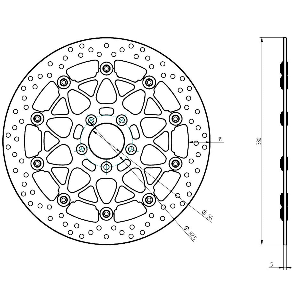 Disco Freno Flottante Accossato Anteriore Maggiorato per Harley Davidson Softail e Touring