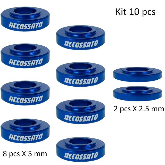 Kit da 10 Distanziali Accossato per Pinze Freno Radiali Altezza 5 mm e 2.5 mm