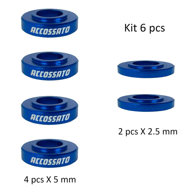 Kit da 6 Distanziali Accossato per Pinze Freno Radiali h. 5 mm e 2.5 mm