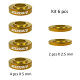 Kit da 6 Distanziali Accossato per Pinze Freno Radiali h. 5 mm e 2.5 mm