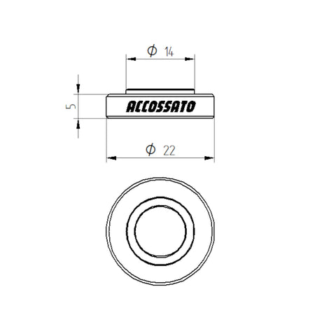Distanziale Accossato per Pinze Freno Radiali h. 5 mm
