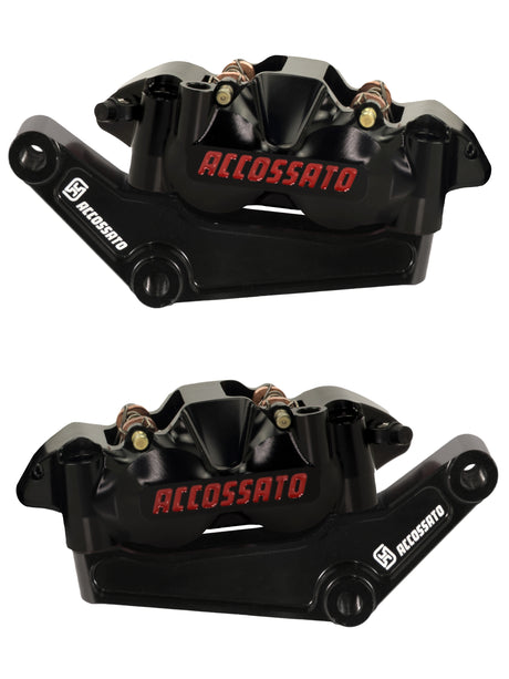 Kit Coppia Pinze Freno Radiali Anteriori + Flangia Freno Per Harley Davidson - Finitura Pinza: Ossidazione Nera, Tipo Pinza: Monoblocco