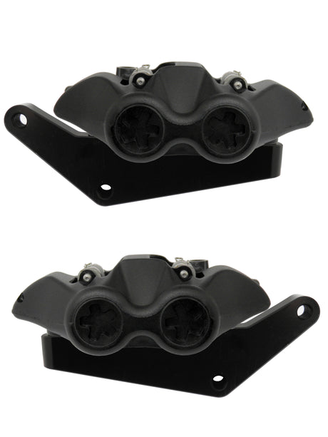 Kit Coppia Pinze Freno Radiali Anteriori + Flangia Freno Per Harley Davidson - Finitura Pinza: Ossidazione Nera, Tipo Pinza: Monoblocco