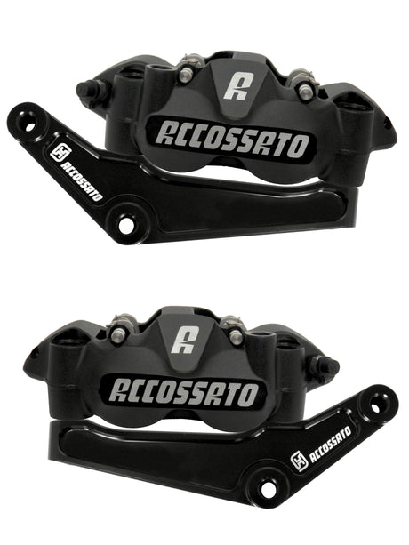 Kit Coppia Pinze Freno Radiali Anteriori + Flangia Freno Per Harley Davidson - Finitura Pinza: Ossidazione Nera, Tipo Pinza: Monoblocco