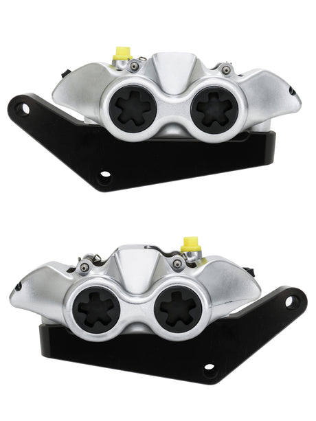 Kit Coppia Pinze Freno Radiali Anteriori + Flangia Freno Per Harley Davidson - Finitura Pinza: Nichelata, Tipo Pinza: Monoblocco